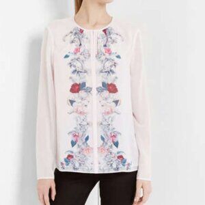 Ted Baker Pink Floral long sleeve Top /Blouse size 0